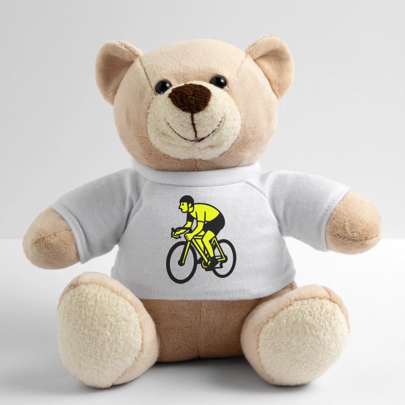 Neon Wheel Silhouette Cyclist Teddy Bear