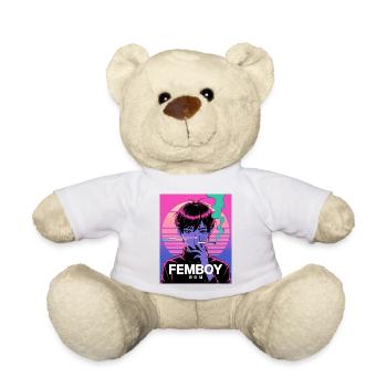 Vaporwave Femboy mit Glitch-Style - Teddy - Weiß - Vorne