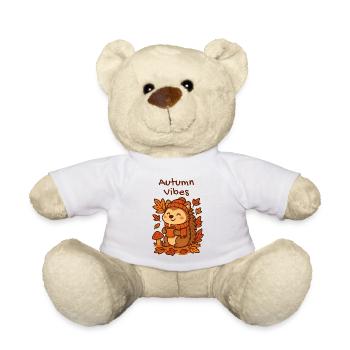 Herbst kuscheliger Igel mit Tee Cozy Autumn - Teddy - Weiß - Vorne