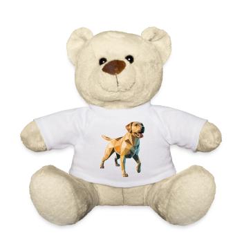 Labrador Retriever - Cooles Low Poly Logo - Teddy - Weiß - Vorne