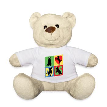 Chiens que j'aime Silhouettes de chiens Maman chien Papa chien - Nounours - blanc - Devant