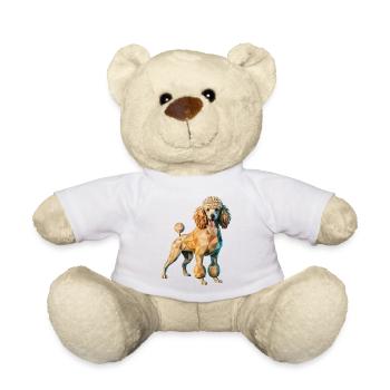 Pudel - Cooles Low Poly Logo - Teddy - Weiß - Vorne