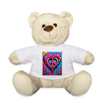 Liebe und Frieden - Teddy - Weiß - Vorne