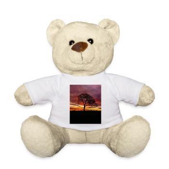 Bunte Sonnenaufgangshimmel einsame Baumsilhouette - Teddy - Weiß - Vorne