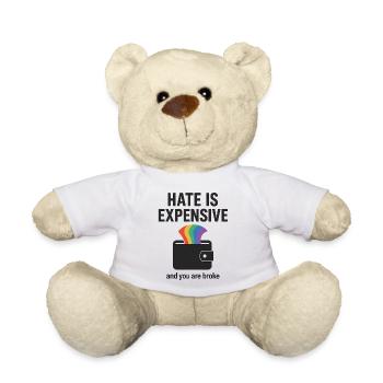 Hate Is Expensive Wallet Graphic - Teddy Bear - white - Front