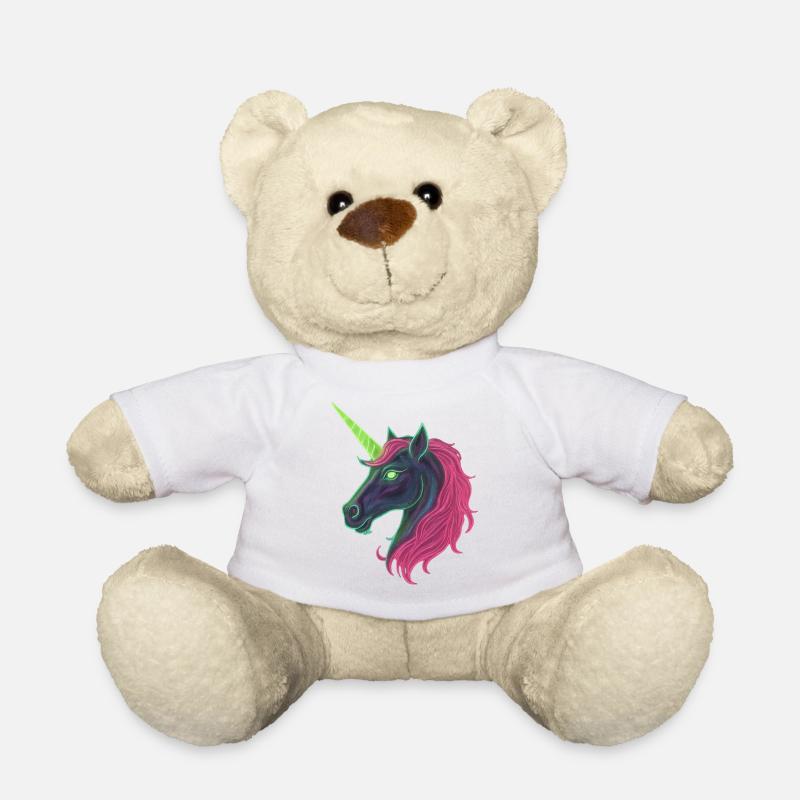 Neon-Einhorn Unicorn - Teddy - Weiß