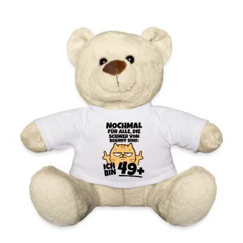 Ich bin 49 plus Mittelfinger - Teddy - Weiß - Vorne