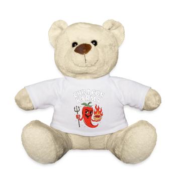 Chili con Karma – Lustiger Spruch Chilli Food - Teddy - Weiß - Vorne