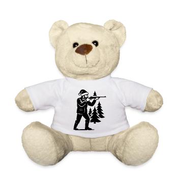 Jäger Geschenk Weihnachten Jagen Weihnacht - Teddy - Weiß - Vorne