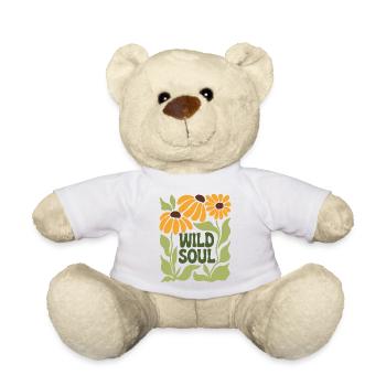 Wild Soul – Ambiance florale rétro - Nounours - blanc - Devant