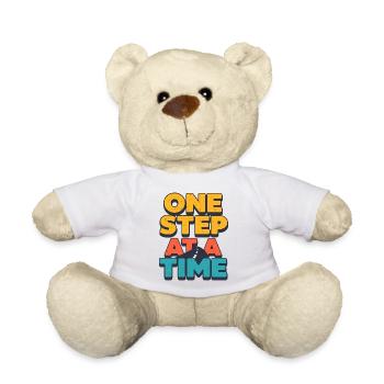 Ein Schritt nach dem anderen Retro-Motivationsdesign - Teddy - Weiß - Vorne