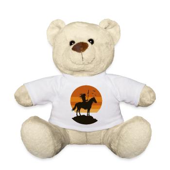 Sonnenuntergang Reiter Silhouette - Teddy - Weiß - Vorne
