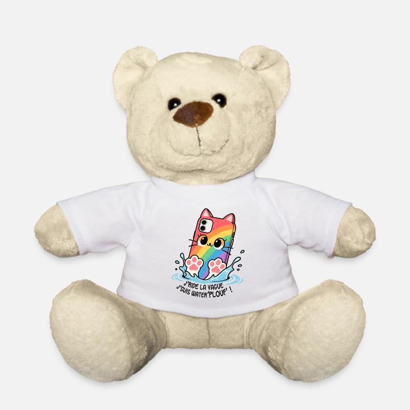 Téléphone mobile chat waterplouf ! - Nounours - blanc