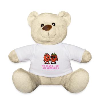 Erdbeeren - No Drama Just strawberries Karikatur  - Teddy - Weiß - Vorne