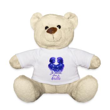Signe astrologique des Gémeaux - Astrologie - Nounours - blanc - Devant