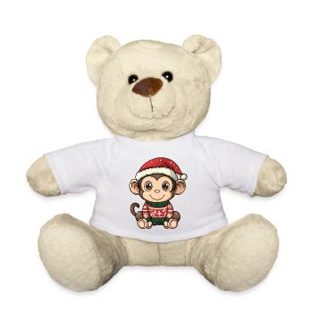 Monkey Christmas - Teddy Bear - white - Front