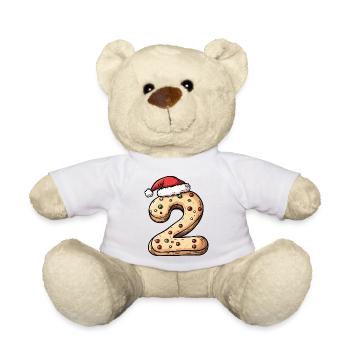 2 Number Cookie Christmas - Teddy Bear - white - Front