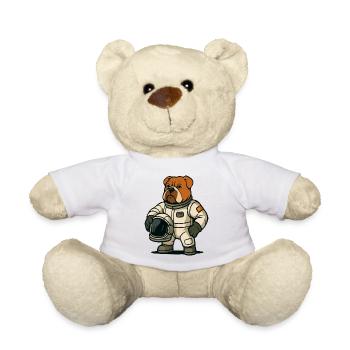 Bulldog Astronaut Mascot - Teddy Bear - white - Front