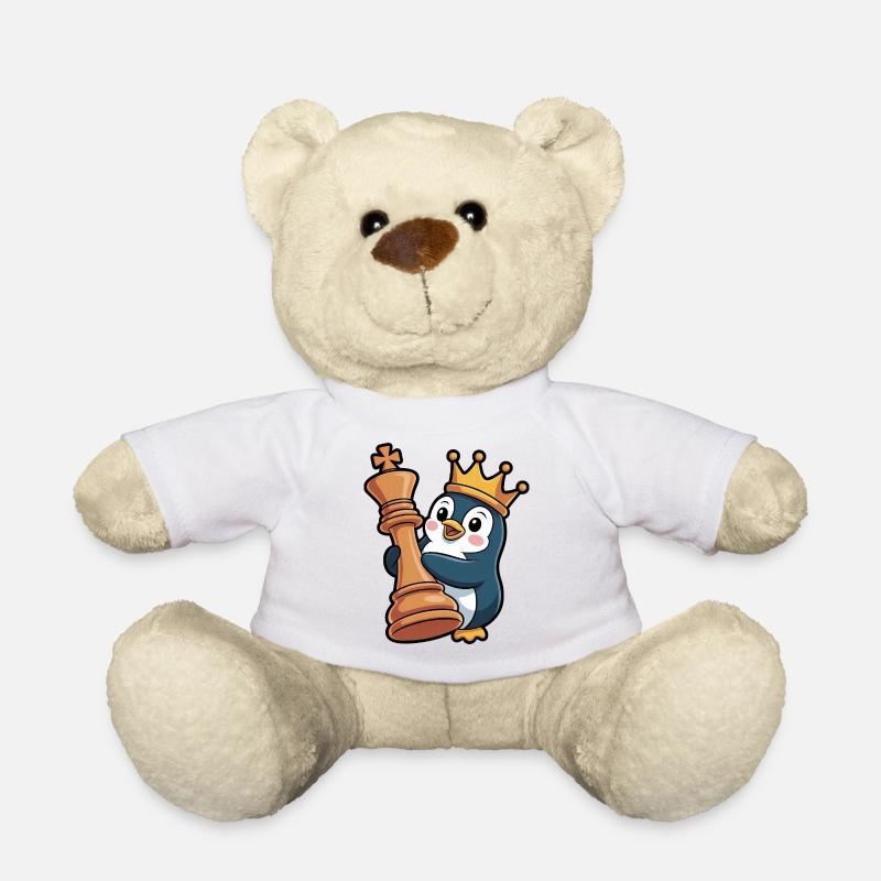 Mignon pingouin Chess King Queen Brain Game - Nounours - blanc