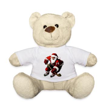Weihnachten Eishockeyspieler - Teddy Bear - white - Front