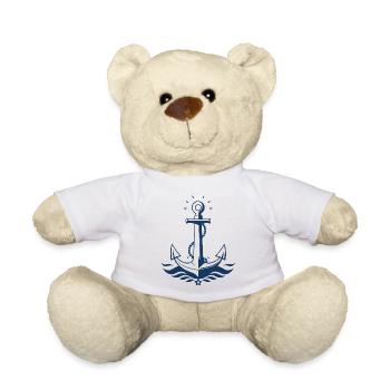 Norddeutschland Anker Seemann Matrose  Kapitän - Teddy - Weiß - Vorne