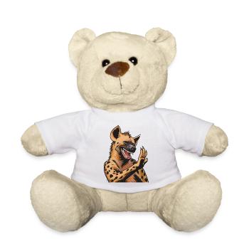 Hyena in comic style grimace - Teddy Bear - white - Front
