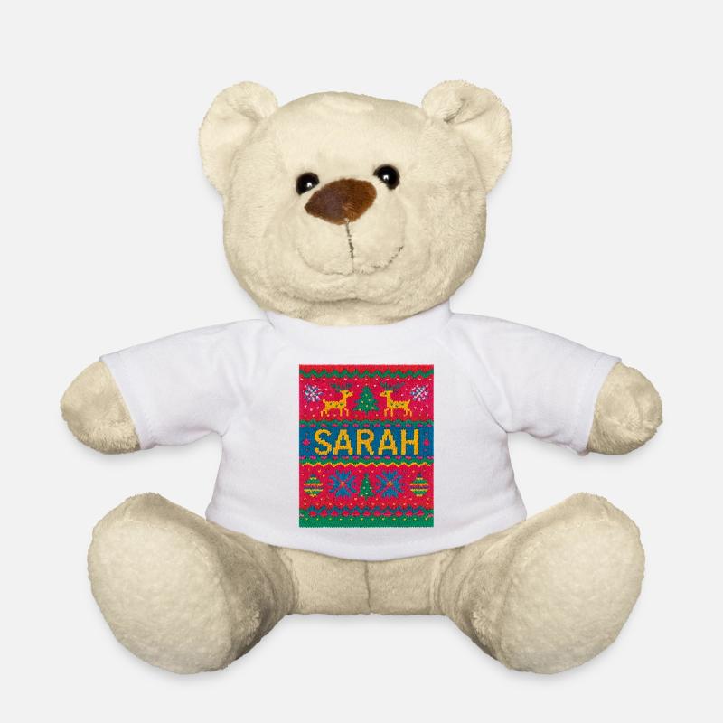 Sarah Weihnachts-Strick-Fußabtreter - Teddy - Weiß