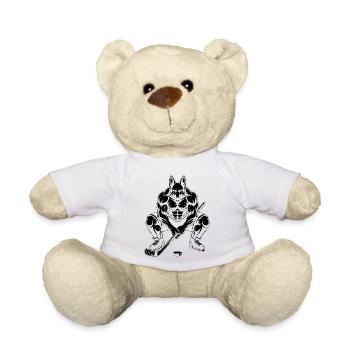 Muskulöser Schäferhund Eishockeyspieler Silhouette - Teddy - Weiß - Vorne