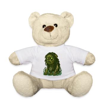 Bouledogue zombie aux yeux lumineux et boussole - Nounours - blanc - Devant