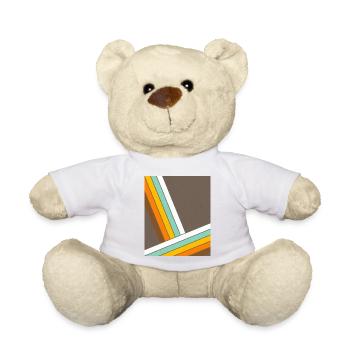 Retro 70s Geometrische Streifen  - Teddy - Weiß - Vorne