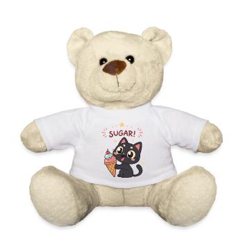 Chat gourmand et crème glacée SUGAR - Teddy Bear - white - Front