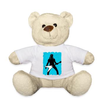 Heavy-Metal-Gitarristen-Poster - Teddy - Weiß - Vorne