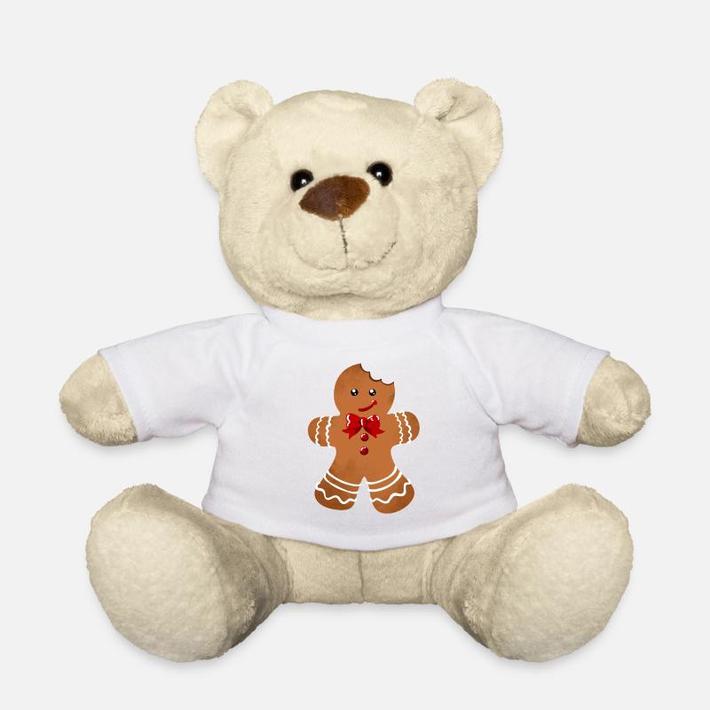 Zuckerglanz Lebkuchenmann mit Schleife - Teddy - Weiß