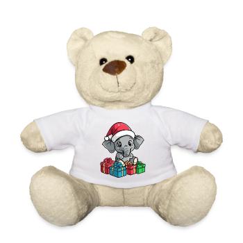 Elephant Christmas Gifts - Teddy Bear - white - Front