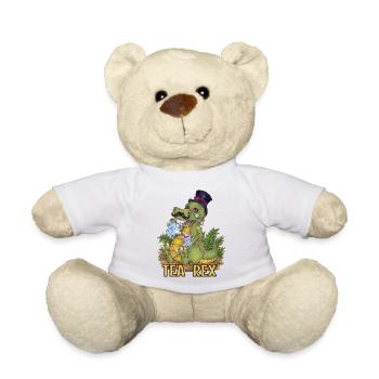 Witziger Tee Rex Wortwitz Hand gezeichnet Dino - Teddy - Weiß - Vorne