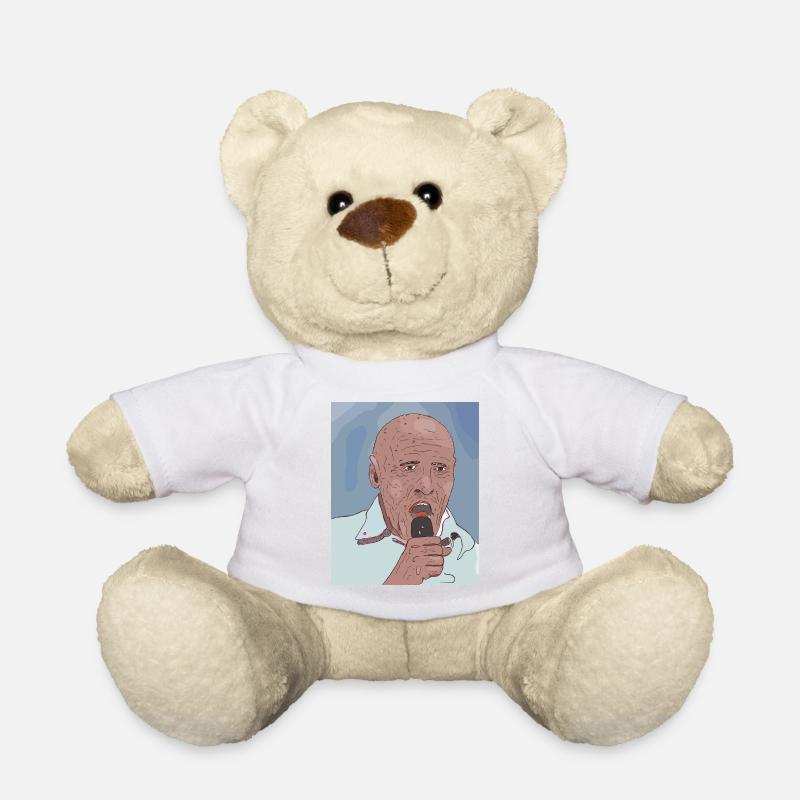 Singer portrait pop art style - Teddy Bear - white