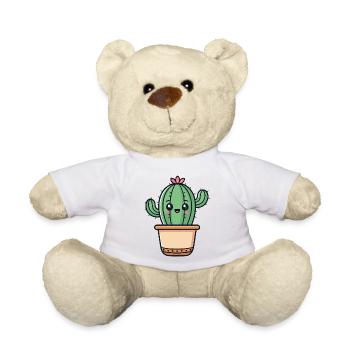 Kawaii-Kaktus im Topf - Teddy - Weiß - Vorne