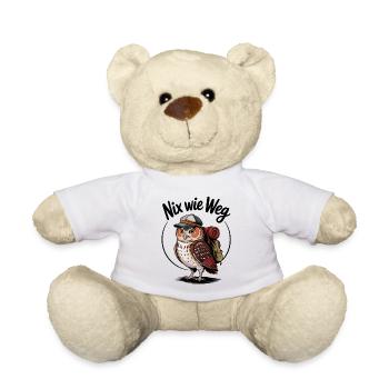 Waldwanderer Eule mit Rucksack - Teddy - Weiß - Vorne