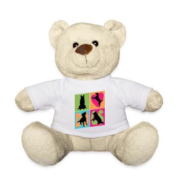 Chiens que j'aime Silhouettes de chiens Maman chien Papa chien - Nounours - blanc - Devant