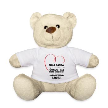 Oma Opa Großeltern lustiges Geschenk - Teddy - Weiß - Vorne