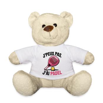 Je peux pas j ai padel cadeau femme - Nounours - blanc - Devant