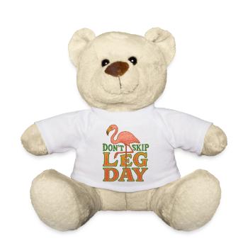 Flamingo Leg Day Retro Tee - Teddy Bear - white - Front