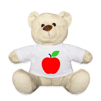 Roter Apfel Minimalist Icon - Teddy - Weiß - Vorne
