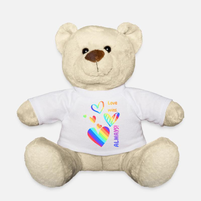 Pride / CSD / LGBTQ+ Design "love always wins" - Teddy - Weiß