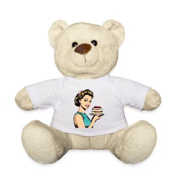 Baking Cake Baking Queen Baking Fairy Baker Pop Art - Teddy Bear - white - Front