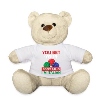 Design sportif drôle de joueur de bocce italien - Nounours - blanc - Devant