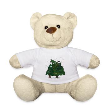 Petite famille de sapins de Noël - Nounours - blanc - Devant
