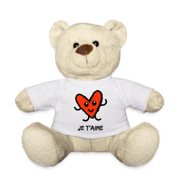 I LOVE YOU. VALENTINE'S DAY. HEART. I LOVE YOU - Teddy Bear - white - Front
