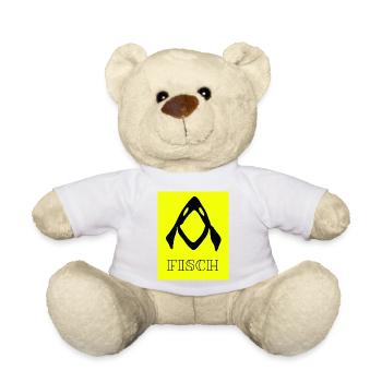 Icône du poisson graphique jaune - Abstrait - Nounours - blanc - Devant