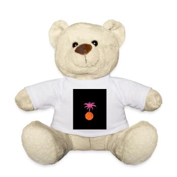 Palme und Kugel auf schwarzem Hintergrund - Teddy - Weiß - Vorne